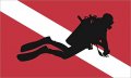 Stickertalk Scuba Diver Silhouette Down Flag Magnet 5 Inches By 3 