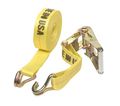 Ratchet Tie Down Strap 30 Ft X 2 In 3333 Lb Working Load Limit Yellow Polyester With Wire Hook And Sliding Abrasion Resistant 