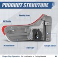Auto Dynasty Rear Brake Tail Lights Assembly For 2011 2012 2013 2014 Toyota Sienna 11-14 Passenger Right Side 8155008030 Chrome