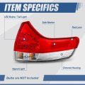 Auto Dynasty Rear Brake Tail Lights Assembly For 2011 2012 2013 2014 Toyota Sienna 11-14 Passenger Right Side 8155008030 Chrome