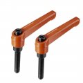 M8 X 40mm Handle Adjustable Clamping Lever Thread Push Button Ratchet Male Threaded Stud Knobs Rotating Screw Handles Bolts 