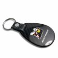 Ipick Image Compatible With Dodge Scat-pack Real Black Carbon Fiber Leather Strap Large Tear Drop Key Chain