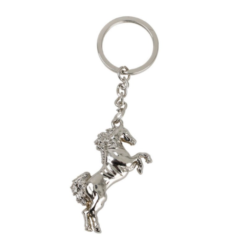Silver Bucking Bronco Keychain 4 In Long 10 Pack Horse Shape Lightweight Modern Keychains With Split Ring Closure
