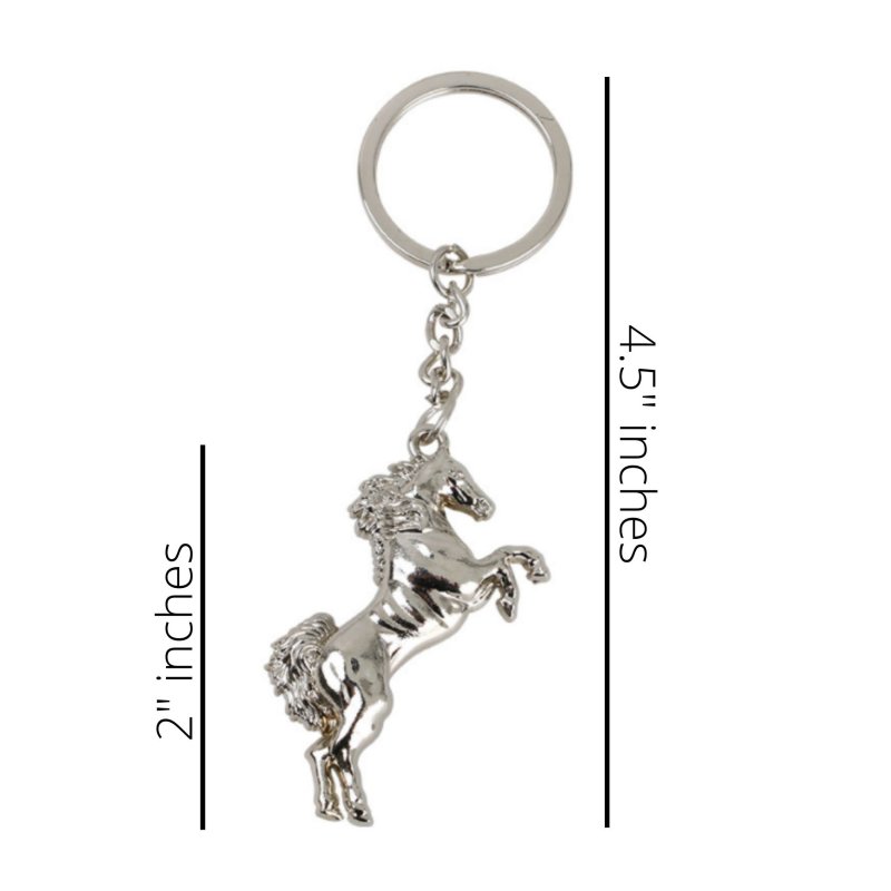 Silver Bucking Bronco Keychain 4 In Long 10 Pack Horse Shape Lightweight Modern Keychains With Split Ring Closure