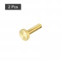 Uxcell Knurled Thumb Screws M6x25mm Flat Brass Bolts Grip Knobs Fasteners For Pc Electronic Mechanical 2pcs