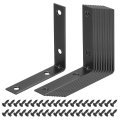 12 Set L Corner Bracket Brace Metal Joint Right Angle Brackets Fastener With Screws For Wood Shelves Black 2 76 X0 59 X2 