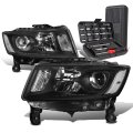 Auto Dynasty Black Housing Clear Side Projector Headlight Tool Kit For Jeep Grand Cherokee 14-16