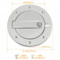 Hecasa Locking Fuel Door Compatible With 2003-2010 Hummer H3 And H3t Gas Cap Tank Cover Heavy Duty Aluminum Chrome Silvery