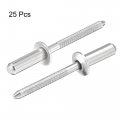 Uxcell Blind Rivets 304 Stainless Steel Pull Core Decoration 4 8mm Diameter 16mm Grip Length Close End Silver Tone 25pcs