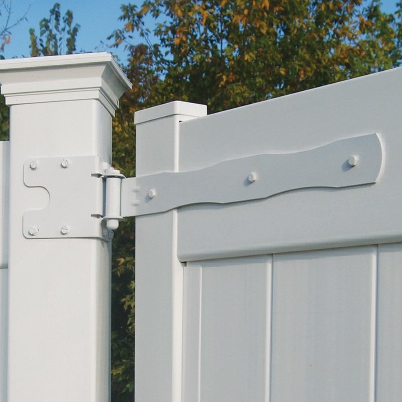 Boerboel Gate Solutions 73014323 White Heavy-duty Strap Hinge