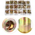 Uxcell 915pcs Rivet Nuts M3 M4 M5 M6 M8 M10 M12 Zinc Plated Carbon Steel Knurled Flat Head Threaded Insert For Metal Plastic