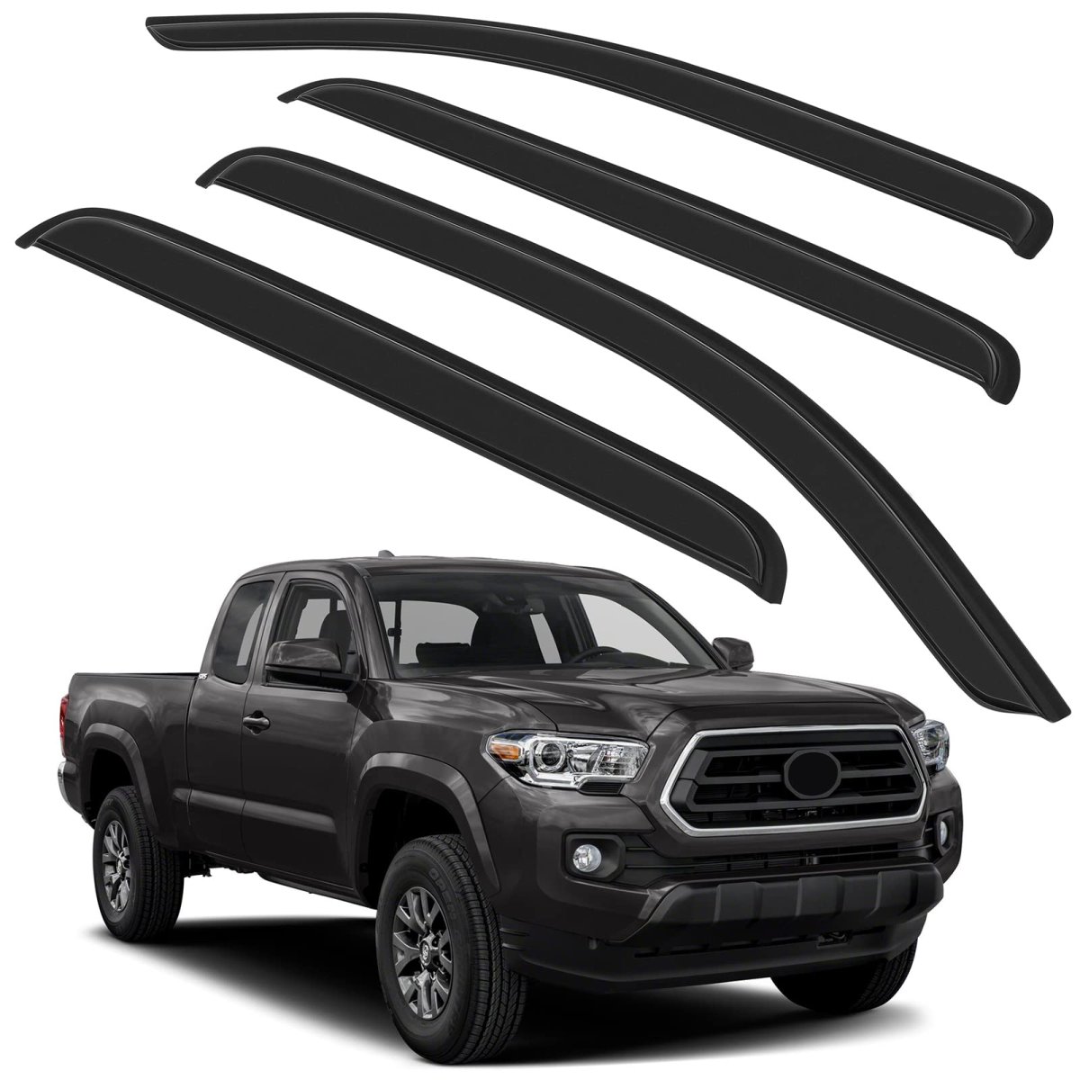 Window Visors Fits 2016-2021 For Toyota Tacoma Rain Guard 4 Pieces
