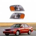 Waltyotur 1 Pair Front Left Right Parking Turn Signal Lights Corner Lamp Drl Kit Replacement For Toyota Corolla 1998 1999 2000