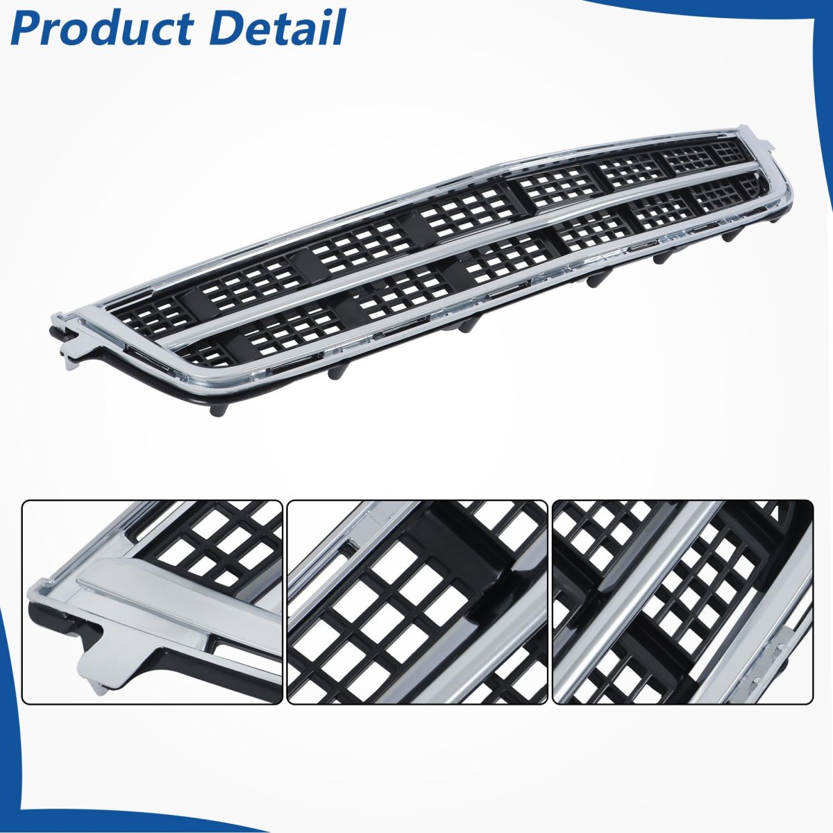 Silvery And Black Front Bumper Grille Lower Mesh 1pcs Replacement For Ats 2013-2014