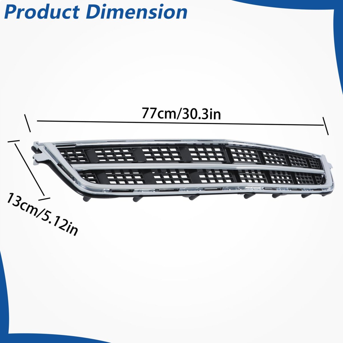 Silvery And Black Front Bumper Grille Lower Mesh 1pcs Replacement For Ats 2013-2014