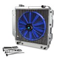 Wrangler Yj Tj 2 4-4 23-row Racing Radiator 16 Inches Blue Fan Mounting Kit 