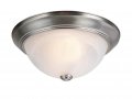 Aspen Creative 63013-12 2-light Flush Mount In Brushed Nickel Finish W White Alabaster Glass 11 Dia E26 Socket Set Of 2 