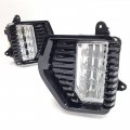 Ledin Built-in Led Fog Lights For 2019 2020 2021 Gmc Sierra 1500 Sle Base Elevation Oe Style Clear Lens With Black Bezels Wires 