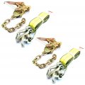 Pack Of 2 Auto Transport 5 16 G70 Chain Ratchet With Rtj Cluster Hook Tie Down Set 