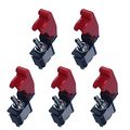 E Support 12v 20a Red Cover Rocker Toggle Switch Spst On Off Car Truck Boat 2pin Pack Of 5 