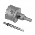Uxcell Carbide Hole Saw Drill Bit 48mm Cutter For Stainless Steel Alloy Cast Iron Copper Metal Sheet With Limit Step