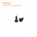 Uxcell 2 X 3 16 Phillips Pan Head Self-tapping Screw 100pcs 304 Stainless Steel Round Wood Full Thread Black