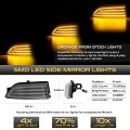 Sequential Turn Signal For 2019-2023 Ford Ranger Amber Led Strips Side Mirror Indicator Light Blinker Lamp Replacement Driver