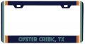 Oyster Creek Texas Car Metal License Plate Frame Retro Design 