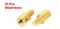 Uxcell M3x6 6mm Female Male Thread Brass Hex Standoff Pillar Rod Spacer 25pcs