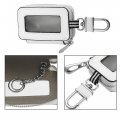 Uxcell Car Key Case Cowhide W Zipper Multifunctional Fob Pocket Money Holder For Auto Remote White