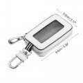 Uxcell Car Key Case Cowhide W Zipper Multifunctional Fob Pocket Money Holder For Auto Remote White