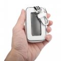 Uxcell Car Key Case Cowhide W Zipper Multifunctional Fob Pocket Money Holder For Auto Remote White