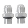 Universal 6an To 1 4 Npsm Adapter Pair Compatible For Transmission Cooler Lines Front Rear 2-piece Aluminum Set 