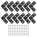 12pcs L Shape Flat Bracket 57 X 1 Metal Corner Right Angle Brace Mending Plate With Screws For Wood Frame Furniture Fixing 