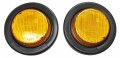 Set Of 2 Amber Round Led Trailer Side Clearance Light W Grommet Plug -24002 