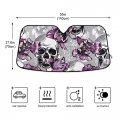 Floral Skull Car Sunshade Windshield Shade Protection Accordion Foldable Sun For Harmful Uv Rays 55 X 27 6 In