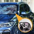 Floral Skull Car Sunshade Windshield Shade Protection Accordion Foldable Sun For Harmful Uv Rays 55 X 27 6 In