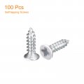 Uxcell St2x8mm White Screws Self Tapping 100pcs Flat Head Phillips Wood For Woodworking