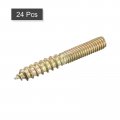 Uxcell M4x30mm Hanger Bolts 24pcs Double Ended Thread Dowel Screws For Wood Furniture Connecting