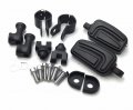 Black Short Angled Adjustable Highway Peg Mounting Kit Airflow Footrest For 1 5 In Front Engine Guard Frame Tube Fits V-star