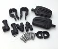 Black Short Angled Adjustable Highway Peg Mounting Kit Airflow Footrest For 1 5 In Front Engine Guard Frame Tube Fits V-star