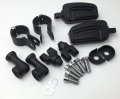 Black Short Angled Adjustable Highway Peg Mounting Kit Airflow Footrest For 1 5 In Front Engine Guard Frame Tube Fits V-star