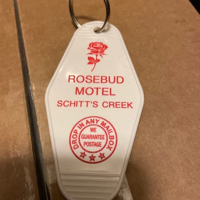 White Red Keychain Motel Inspired Tag Gift For Him Or Her Key Chain Keytag