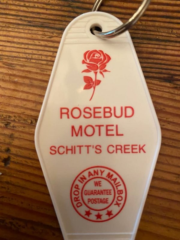 White Red Keychain Motel Inspired Tag Gift For Him Or Her Key Chain Keytag