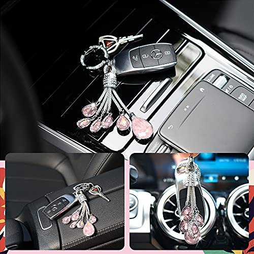 Bling Crystal Car Keychain For Women Accessories With Rhinestones Fashionable Key Chain Keys Fit Bmw Honda Audi Lexus Ford