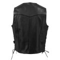 Hot Leathers Men S Standard Buster Black Side Lace Premium Leather Vest Vsm5008-black Xx-large 