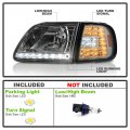 Acanii For Smoked 1997-2003 Ford F150 Expedition Led Strip Drl Headlights Led Corner Lights Driver Passenger Side