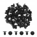 Uxcell 50 Pcs 6mm Hole Dia Plastic Rivets Fastener Clips Black For Car Auto Fender