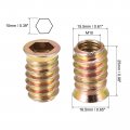 Uxcell M10x25mm Threaded Inserts For Wood Hex Socket Drive Furniture Screw-in Nut 24pcs