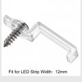 Uxcell Led Strip Mounting Brackets Fixing Clips Clamps Holder For 5050 With Screws 12mm Wide Waterproof Transparent Nylon Pack